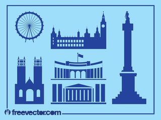 London Landmarks Silhouettes Free Vector