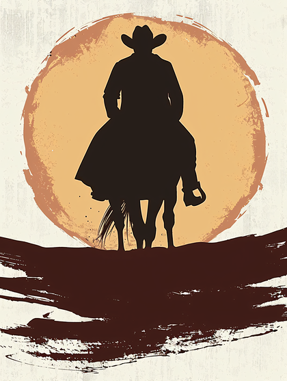 Lone Cowboy Silhouette