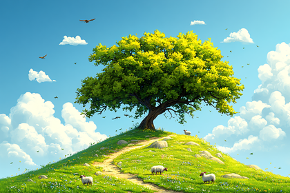 Lone Tree on Green Hill