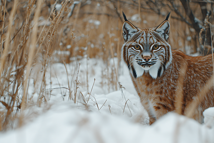Looking Lynx In Winter