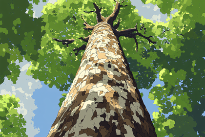 Looking Up At Tall Tree