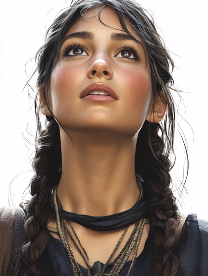 Looking Upward Woman Portrait