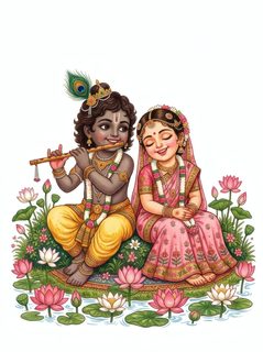 krishna and radha illustration