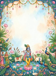 krishna lotus border