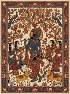 krishna madhubani art
