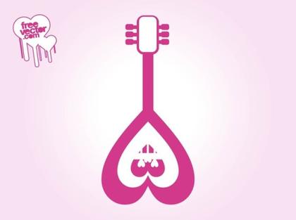 Love Guitar Free Vector