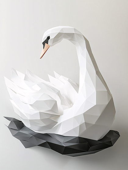 Low Poly White Swan