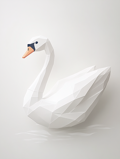 Low Poly White Swan