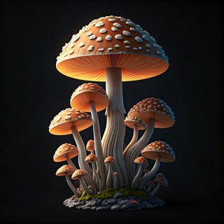 glowing toadstool cluster