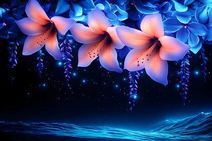 Luminous Floral Nightscape