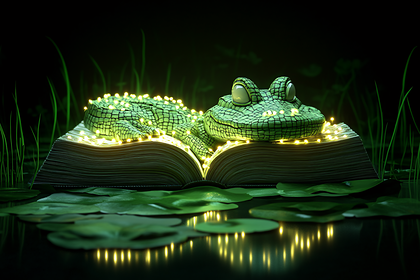 Luminous Frog on Storybook