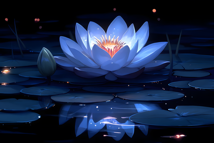 Luminous Lotus at Night