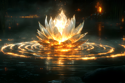 Luminous Lotus In Dark Waters