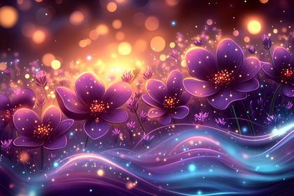 Luminous Purple Flowers