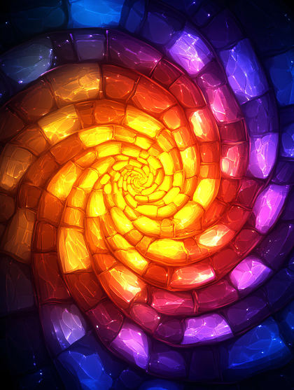 Luminous Spiral Mosaic