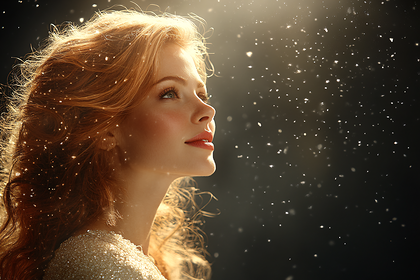 Luminous Woman With Golden Hair