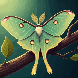 luna moth illustration