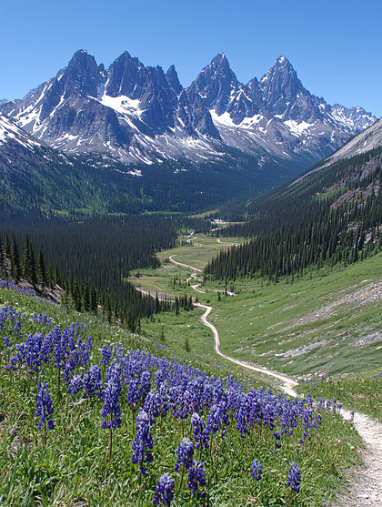 Lupine Field Mountain Vista