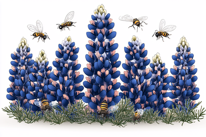 Lupines And Bees