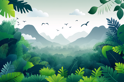 Lush Jungle Mountain Vista