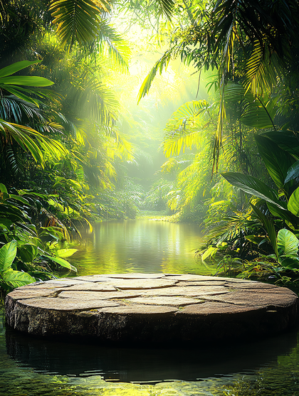 Lush Jungle River Platform