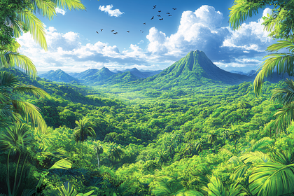 Lush Tropical Mountain Valley
