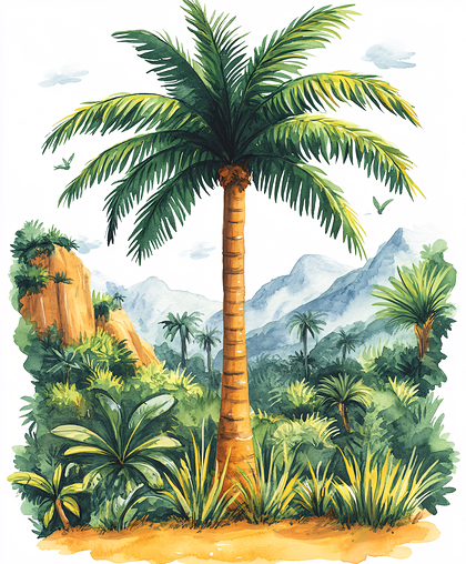 Lush Tropical Palm Oasis