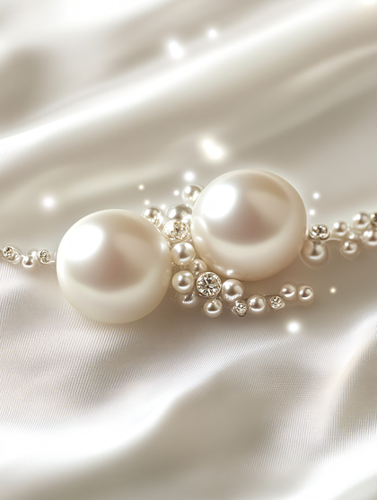 Lustrous Pearls on Silk