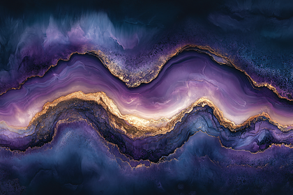 Luxurious Abstract Purple and Gold Flow