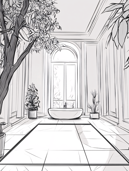 Luxurious Bathroom Sketch