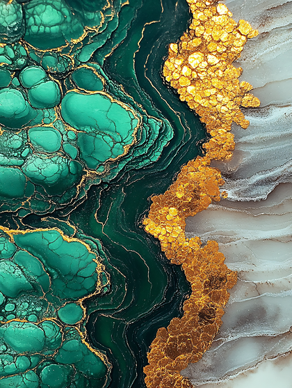 Luxurious Malachite And Gold Texture