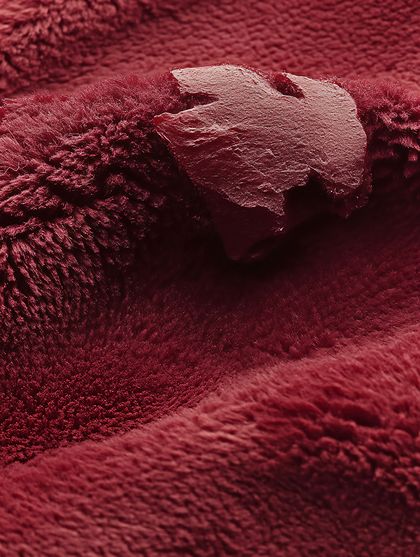 Luxurious Red Fabric with Textured Patch
