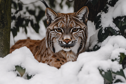 Lynx in Snow