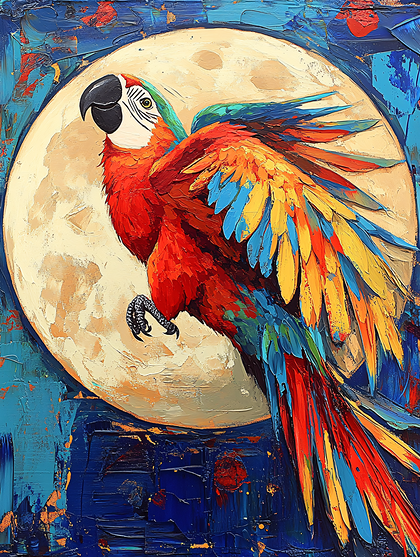 Macaw And Moon