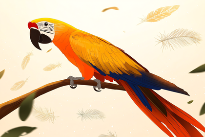 Macaw Perched on Branch