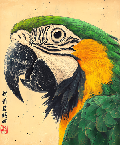 Macaw Portrait Close Up
