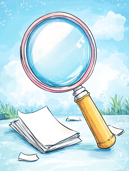 Magnifying Glass And Papers