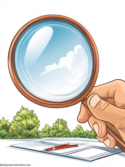 Magnifying Glass Over Documents