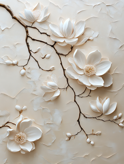 Magnolia Blossom Relief Art