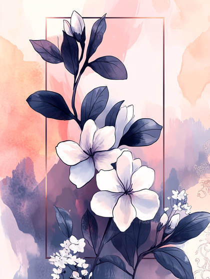 Magnolia Floral Frame