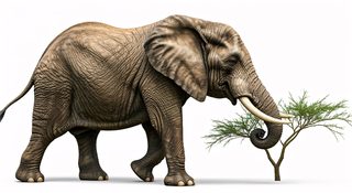 african elephant eating