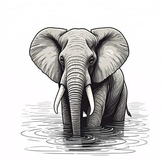elephant in water