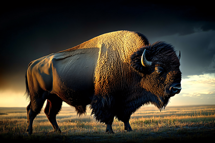 Majestic Bison at Sunset