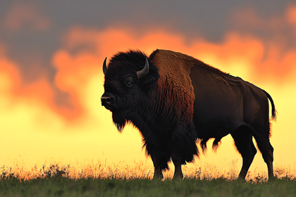 Majestic Bison at Sunset