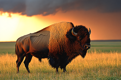 Majestic Bison at Sunset