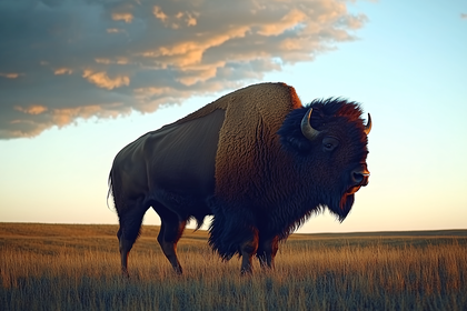Majestic Bison in Golden Light
