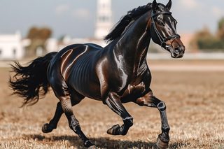 Majestic Brown Horse Galloping