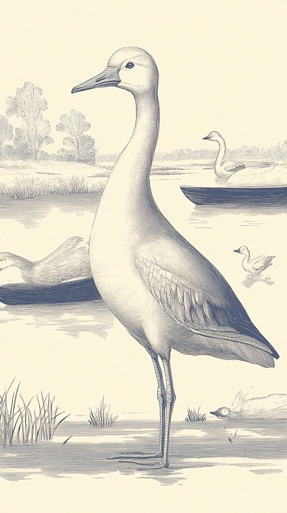 Majestic Crane in Wetland Scene