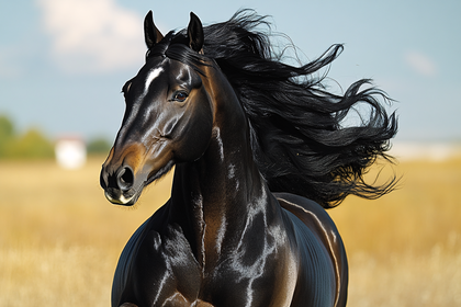 Majestic Dark Horse Running Freely