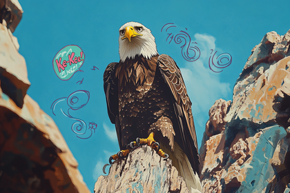 Majestic Eagle Perched On Rock